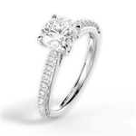 Frances Round Cut Lab Grown Diamond Platinum Engagement Ring - View 3