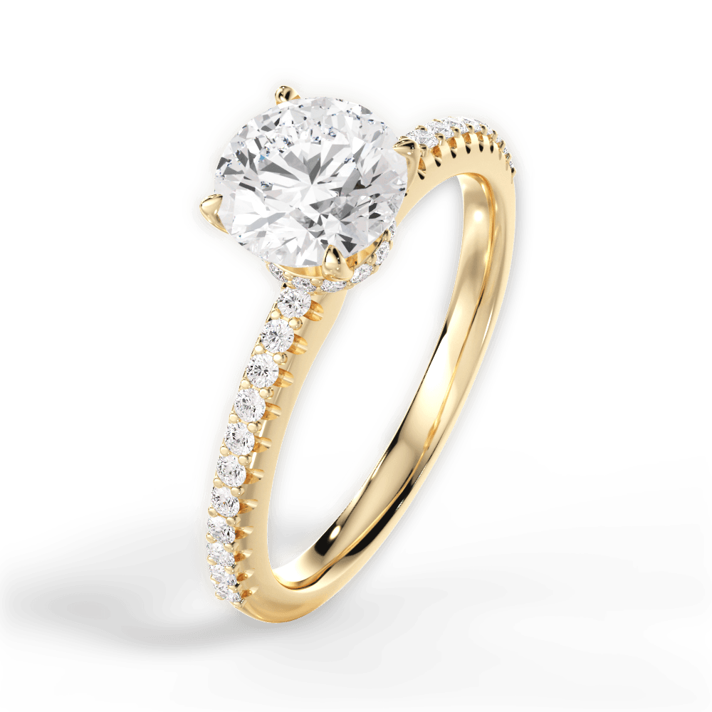 Giselle Round Cut Lab Grown Diamond 18Kt Yellow Gold Engagement Ring - View 4