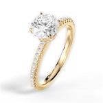 Giselle Round Cut Lab Grown Diamond 18Kt Yellow Gold Engagement Ring - View 4