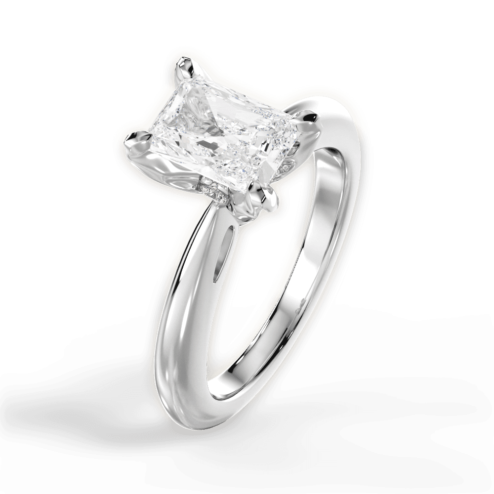 Elaine Radiant Cut Lab Grown Diamond Platinum Engagement Ring - View 2