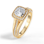 Lillian Cushion Cut Lab Grown Diamond 18Kt Yellow Gold Engagement Ring - View 4