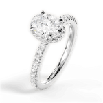 Isabella Oval Cut Lab Grown Diamond Platinum Engagement Ring - View 2