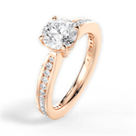 Katelyn Round Cut Lab Grown Diamond 18Kt Rose Gold Engagement Ring - View 3