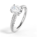 Caroline Oval Cut Lab Grown Diamond Platinum Engagement Ring - View 4