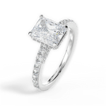 Laura Radiant Cut Lab Grown Diamond 14Kt White Gold Engagement Ring - View 4