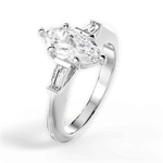 Emily Marquise Cut Lab Grown Diamond Platinum Engagement Ring - View 4