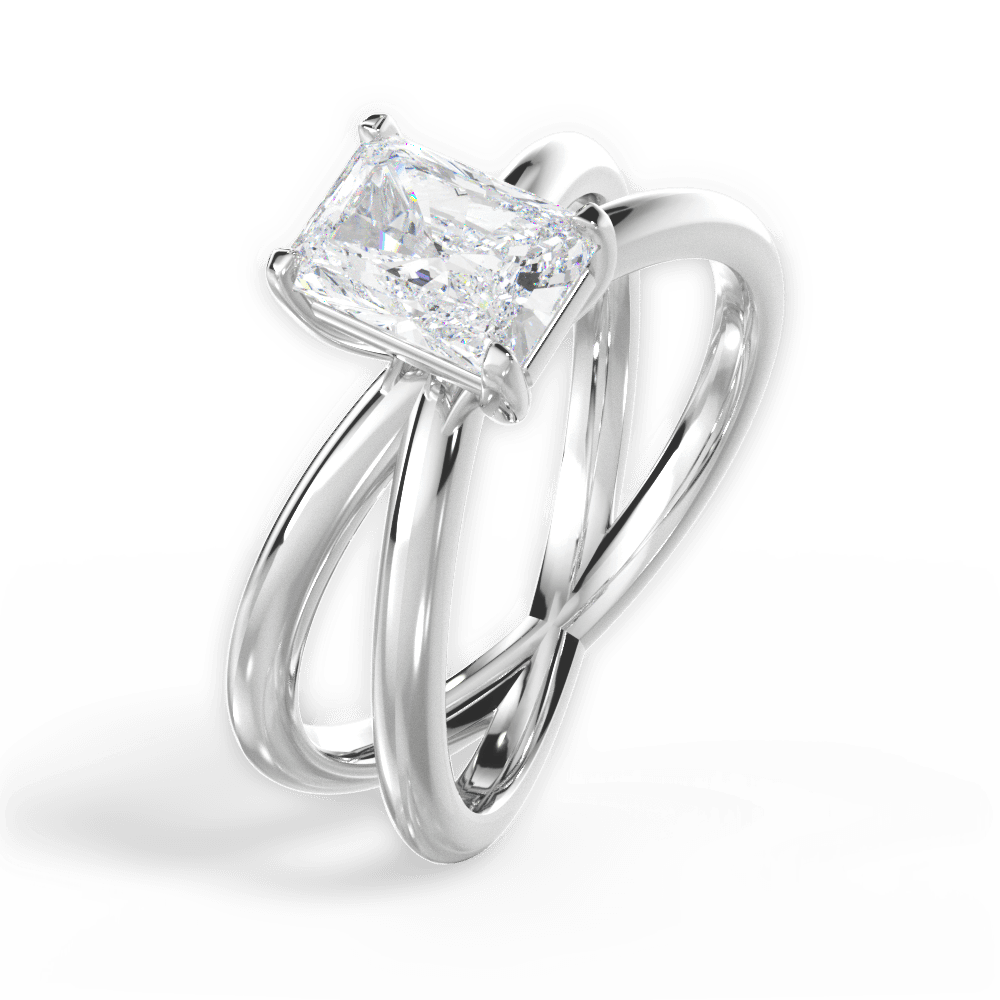 Ada Radiant Cut Lab Grown Diamond 14Kt White Gold Engagement Ring - View 3