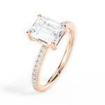 Janice Emerald Cut Lab Grown Diamond 18Kt Rose Gold Engagement Ring - View 3