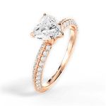 Gail Heart Cut Lab Grown Diamond 18Kt Rose Gold Engagement Ring - View 4