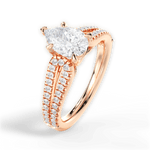 Jessica Pear Cut Lab Grown Diamond 18Kt Rose Gold Engagement Ring - View 3