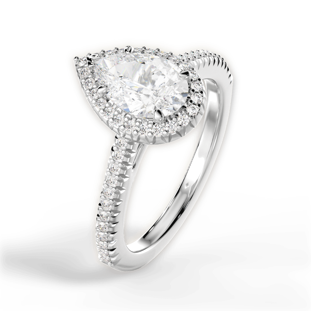 Jenny Pear Cut Lab Grown Diamond Platinum Engagement Ring - View 2