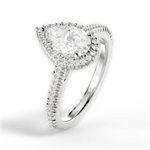 Jenny Pear Cut Lab Grown Diamond Platinum Engagement Ring - View 2