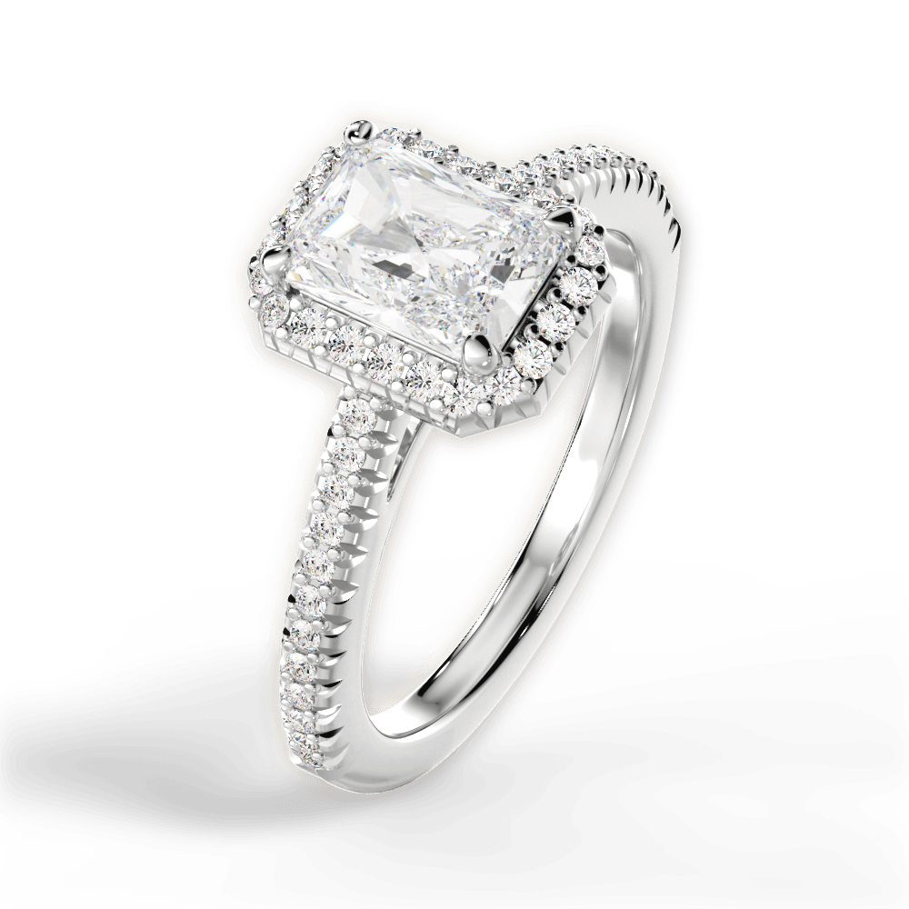 Jenny Radiant Cut Lab Grown Diamond 18Kt White Gold Engagement Ring - View 3