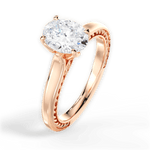 Carrie Oval Cut Lab Grown Diamond 18Kt Rose Gold Engagement Ring - View 4