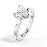 Gemma Heart Cut Lab Grown Diamond 18Kt White Gold Engagement Ring - View 3
