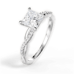 Charlotte Princess Cut Lab Grown Diamond 14Kt White Gold Engagement Ring - View 3