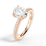 Helen Oval Cut Lab Grown Diamond 18Kt Rose Gold Engagement Ring - View 2