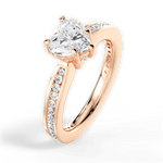 Katelyn Heart Cut Lab Grown Diamond 18Kt Rose Gold Engagement Ring - View 3