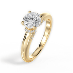 Florence Round Cut Lab Grown Diamond 18Kt Yellow Gold Engagement Ring - View 4