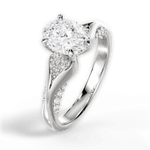 Isabel Oval Cut Lab Grown Diamond 14Kt White Gold Engagement Ring - View 4