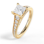 Leslie Princess Cut Lab Grown Diamond 18Kt Yellow Gold Engagement Ring - View 2