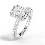 Joanne Radiant Cut Lab Grown Diamond Platinum Engagement Ring - View 3