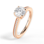 Janet Round Cut Lab Grown Diamond 18Kt Rose Gold Engagement Ring - View 4