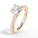 Frances Cushion Cut Lab Grown Diamond 18Kt Rose Gold Engagement Ring - View 2