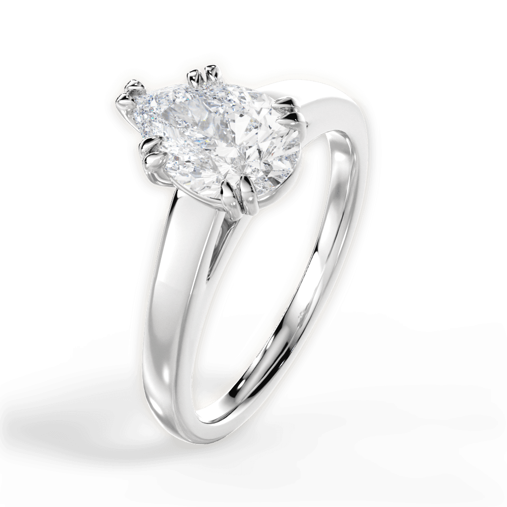 Anna Pear Cut Lab Grown Diamond Platinum Engagement Ring - View 4