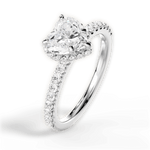 Isabella Heart Cut Lab Grown Diamond Platinum Engagement Ring - View 2