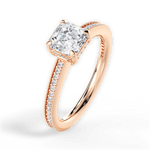 Janet Asscher Cut Lab Grown Diamond 18Kt Rose Gold Engagement Ring - View 3