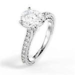 Gilda Oval Cut Lab Grown Diamond Platinum Engagement Ring - View 4