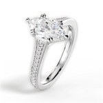 Delia Marquise Cut Lab Grown Diamond Platinum Engagement Ring - View 2