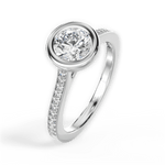 Deanna Round Cut Lab Grown Diamond Platinum Engagement Ring - View 2