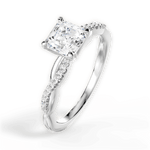 Charlotte Asscher Cut Lab Grown Diamond 14Kt White Gold Engagement Ring - View 2