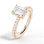 Elsie Emerald Cut Lab Grown Diamond 18Kt Rose Gold Engagement Ring - View 2