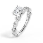 Edith Cushion Cut Lab Grown Diamond 18Kt White Gold Engagement Ring - View 2
