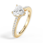 Joan Heart Cut Lab Grown Diamond 18Kt Yellow Gold Engagement Ring - View 3