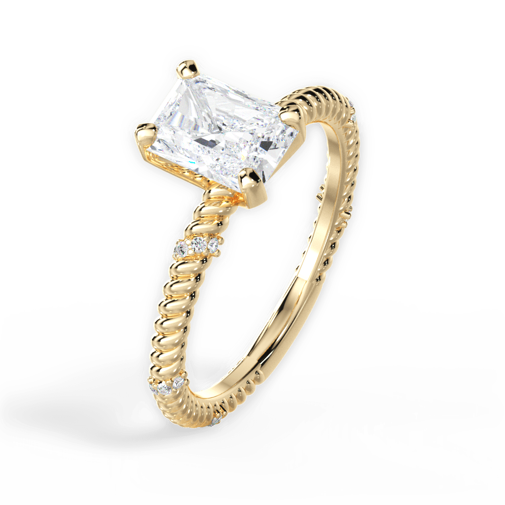 Chloe Radiant Cut Lab Grown Diamond 18Kt Yellow Gold Engagement Ring - View 4