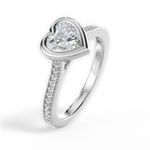 Deanna Heart Cut Lab Grown Diamond Platinum Engagement Ring - View 4