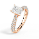 Kira Radiant Cut Lab Grown Diamond 18Kt Rose Gold Engagement Ring - View 3