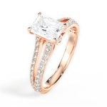 Kendra Radiant Cut Lab Grown Diamond 18Kt Rose Gold Engagement Ring - View 3