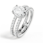 Christie Oval Cut Lab Grown Diamond 18Kt White Gold Engagement Ring - View 3