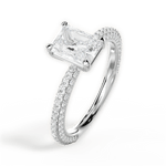 Kristen Radiant Cut Lab Grown Diamond Platinum Engagement Ring - View 4