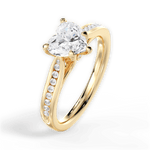 Elena Heart Cut Lab Grown Diamond 18Kt Yellow Gold Engagement Ring - View 3