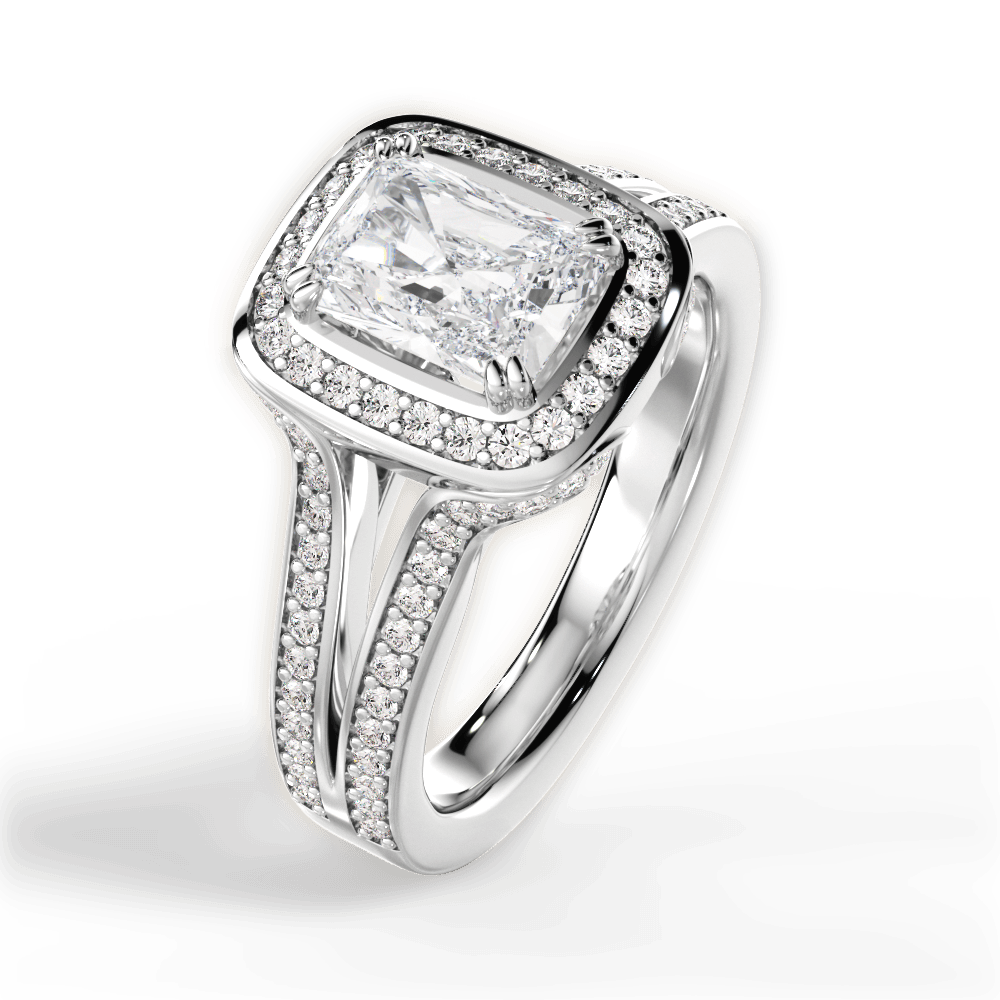 Mackenzie Radiant Cut Lab Grown Diamond Platinum Engagement Ring - View 4