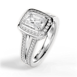 Mackenzie Radiant Cut Lab Grown Diamond Platinum Engagement Ring - View 4