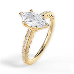 Caroline Marquise Cut Lab Grown Diamond 18Kt Yellow Gold Engagement Ring - View 3