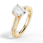 Elena Oval Cut Lab Grown Diamond 18Kt Yellow Gold Engagement Ring - View 4