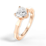 Aaliyah Heart Cut Lab Grown Diamond 18Kt Rose Gold Engagement Ring - View 2